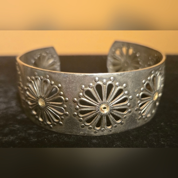 Sterling Silver Flower Cutout Bracelet
